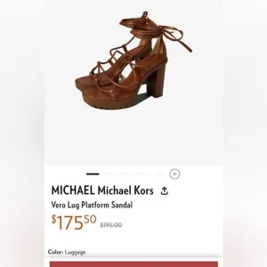 MICHAEL KORS VeroLug Platform Leather Sandals Size 9