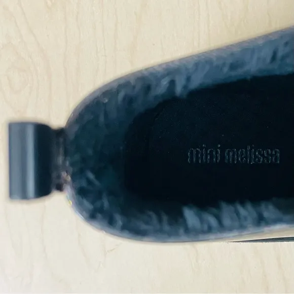 Mini Melissa Chelsea Boots Girls 3 Black Multi Glitter Velcro Water Resistant
