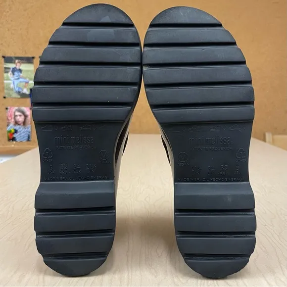 Mini Melissa Chelsea Boots Girls 3 Black Multi Glitter Velcro Water Resistant