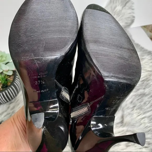 MIU MIU Patent Leather Ankle Boots, 37.5/7.5