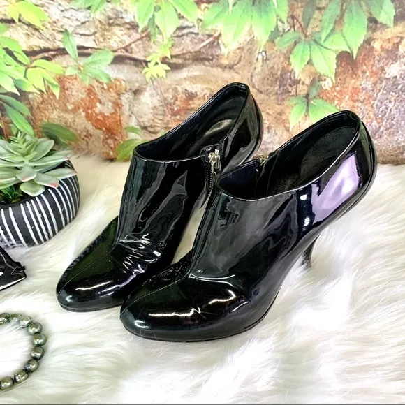MIU MIU Patent Leather Ankle Boots, 37.5/7.5