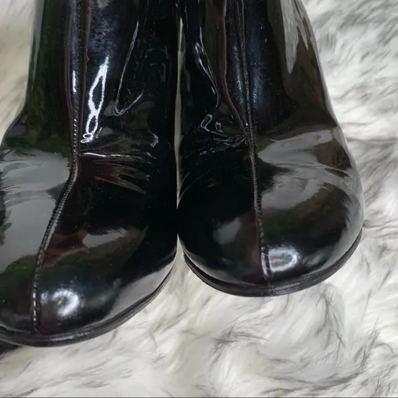 MIU MIU Patent Leather Ankle Boots, 37.5/7.5