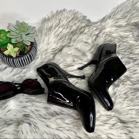 MIU MIU Patent Leather Ankle Boots, 37.5/7.5
