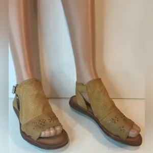 Mix Mooz~Fifi~Leather Sandals~Studded Detail~Side Buckle Closure~Size EUR 36