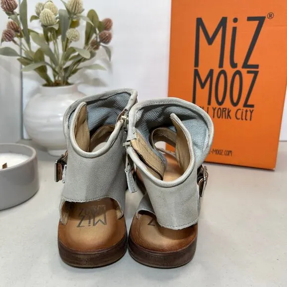 Miz Mooz Forge Leather Studded Gladiator Sandals Buckle Stone Women 41/10.5 NWB