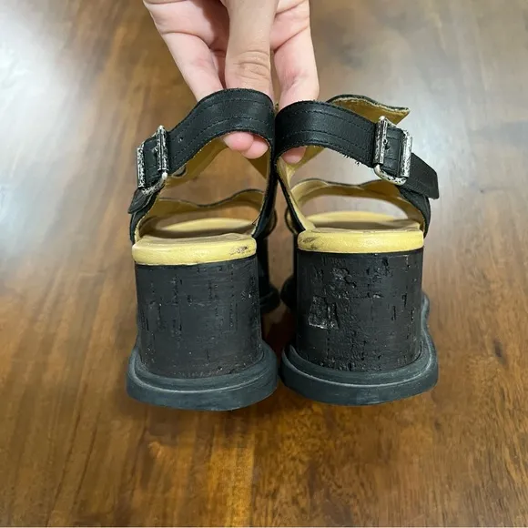 MM6 By Maison Margiela Leather Western Slingback Flatform Sandals Size 36