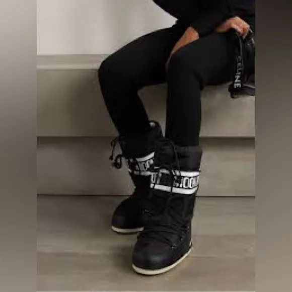 Moon Boot Black Winter Rain Boots Insulated