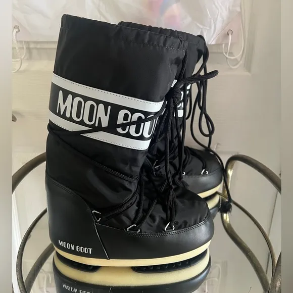 Moon Boot Black Winter Rain Boots Insulated