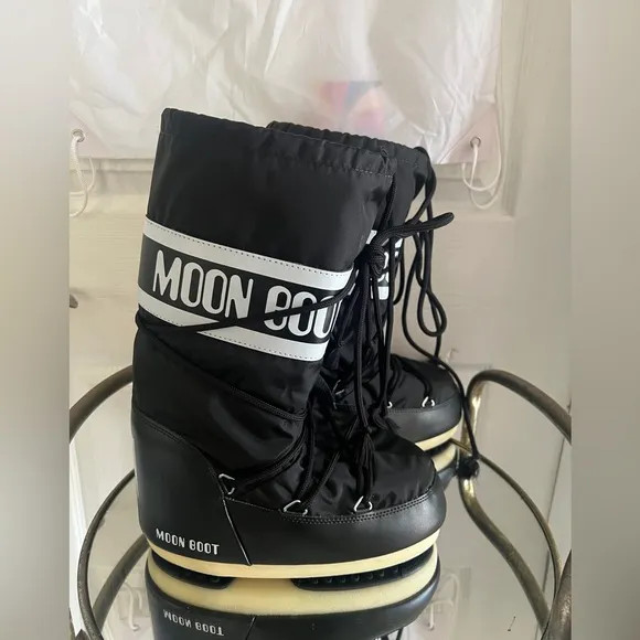 Moon Boot Black Winter Rain Boots Insulated