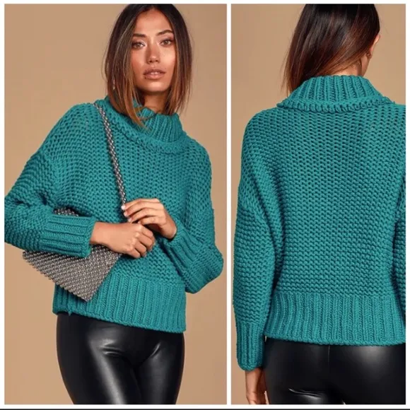 my only sunshine dark turquoise free people knit sweater