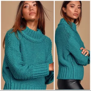 my only sunshine dark turquoise free people knit sweater