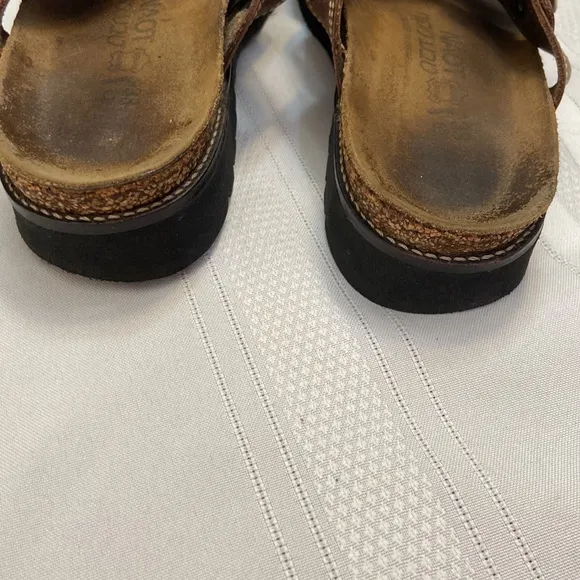 NAOT Genuine Leather Women’s Cork Footbed Sandals Very Comfortable size Size 38