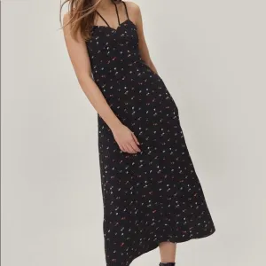 Nasty Gal Strappy Floral Print Midi Dress