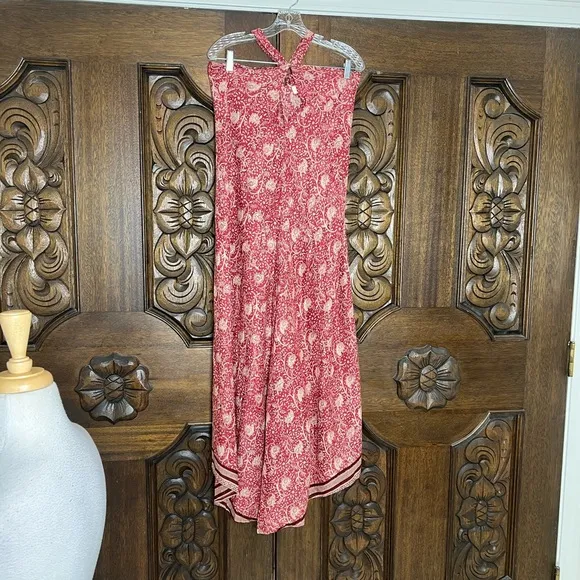 Natalie Martin Bohemian Print Halter Dress Size S Maxi Length
