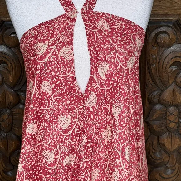Natalie Martin Bohemian Print Halter Dress Size S Maxi Length
