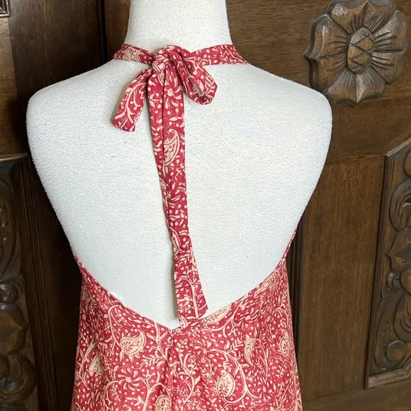 Natalie Martin Bohemian Print Halter Dress Size S Maxi Length