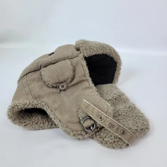 Nathaniel Cole Crowncap Warm Trapper Sherling Hat Boys Sz XL