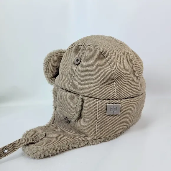 Nathaniel Cole Crowncap Warm Trapper Sherling Hat Boys Sz XL