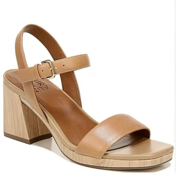 Naturalizer Rose Leather Block Heel Sandals