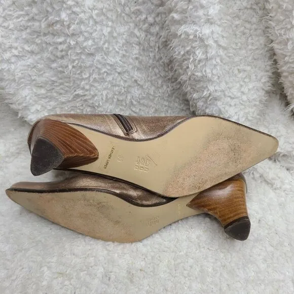 Navid O Nadia Vintage Tan Leather‎ Pointed Toe Ankle Boots sz 39