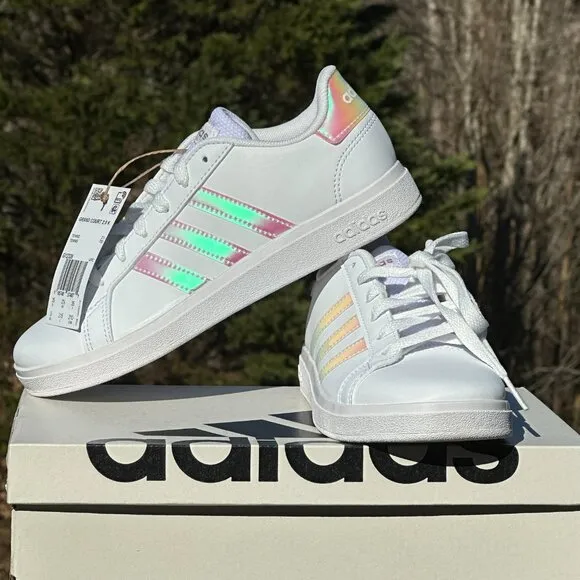 NEW Adidas Unisex Kids Grand Court 2.0 Low Casual Sneaker - Youth 12, 2, 3, 5