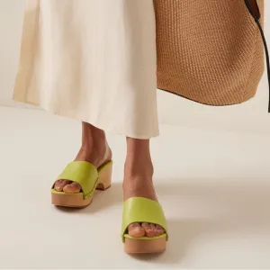 NEW | AEYDE  Bobbie Leather Clog Sandals | Apple Green