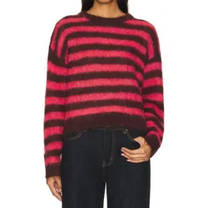 NEW AMERICAN VINTAGE bymi pullover sweater in bordeaux hortensia