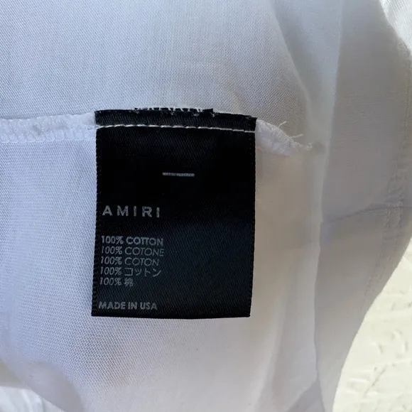 New AMIRI White Cotton Logo T-Shirt Size XL