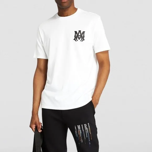 New AMIRI White Cotton Logo T-Shirt Size XL