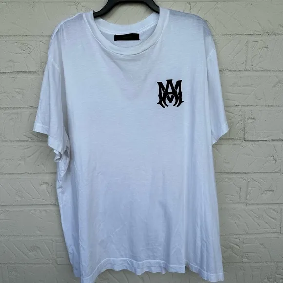 New AMIRI White Cotton Logo T-Shirt Size XL