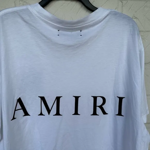 New AMIRI White Cotton Logo T-Shirt Size XL