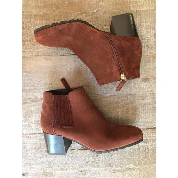 NEW Aquatalia women Ankle BROWN suede boots size 8.5