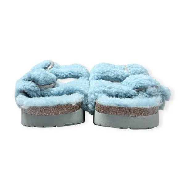 NEW Birkenstock Papillio Arizona Big Buckle Shearling Teddy Sandals SIZE 38 US 7