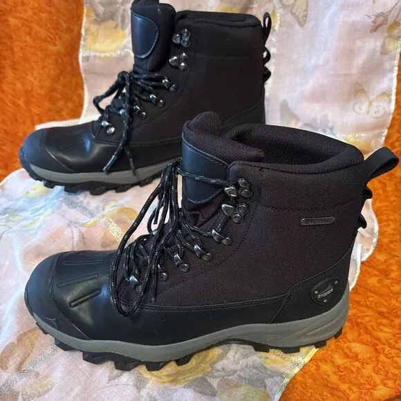 New Black Pacific Mountain Lumber/Hiking Boots Size 8/Memory Foam/Thinsulate