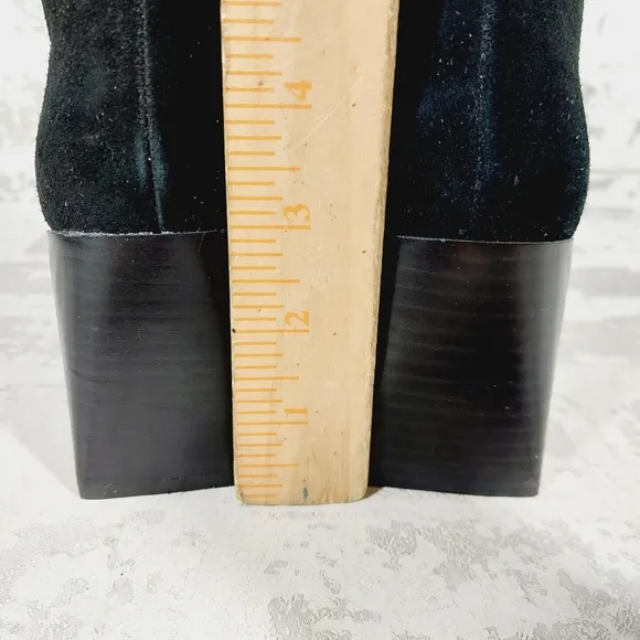 New Blondo Salome Black Suede Waterproof Block Heel Ankle Boots i90