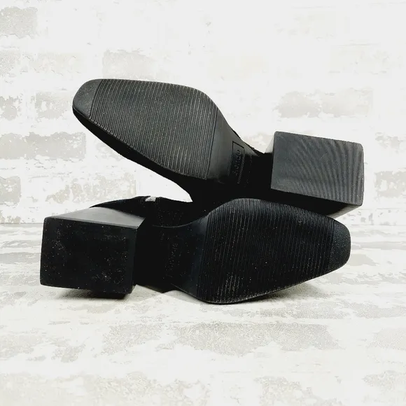 New Blondo Salome Black Suede Waterproof Block Heel Ankle Boots i90