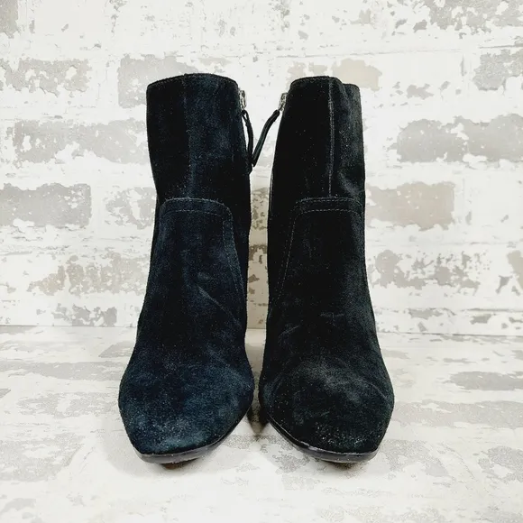 New Blondo Salome Black Suede Waterproof Block Heel Ankle Boots i90