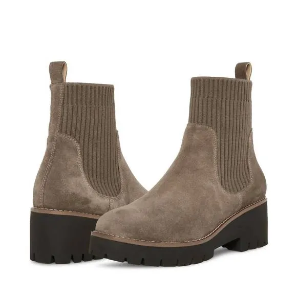 NEW BLONDO women's waterproof darren bootie in dark taupe suede