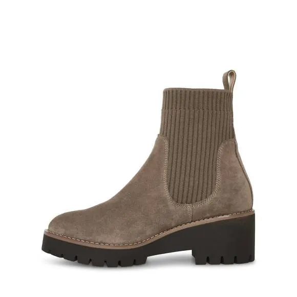 NEW BLONDO women's waterproof darren bootie in dark taupe suede