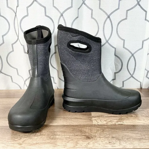 New BOGS neo classic black gray boots youth size 6