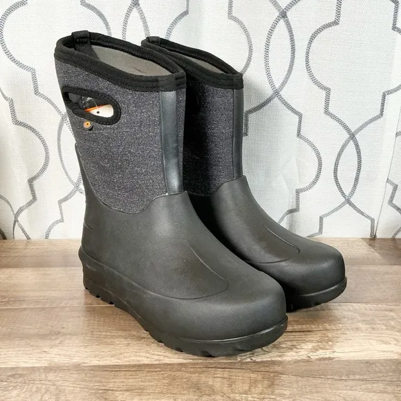 New BOGS neo classic black gray boots youth size 6