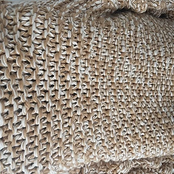 NEW CHICWICH HAND KNIT CHUNKY TAN/ CREAM OVERSIZED CARDIGAN WOMANS XL