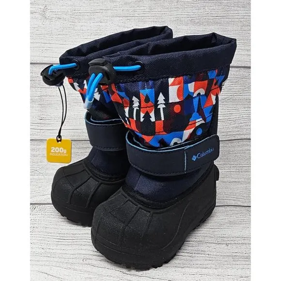 NEW!! Columbia Powderbug Plus‎ II Print Toddler Waterproof Winter Boots Size 5