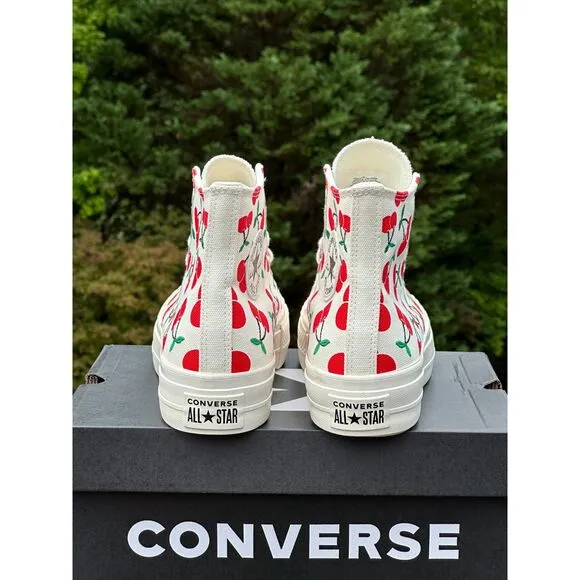 NEW Converse CTAS Canvas Cherry Platform High Casual Sneaker - Sizes 6, 7, 10