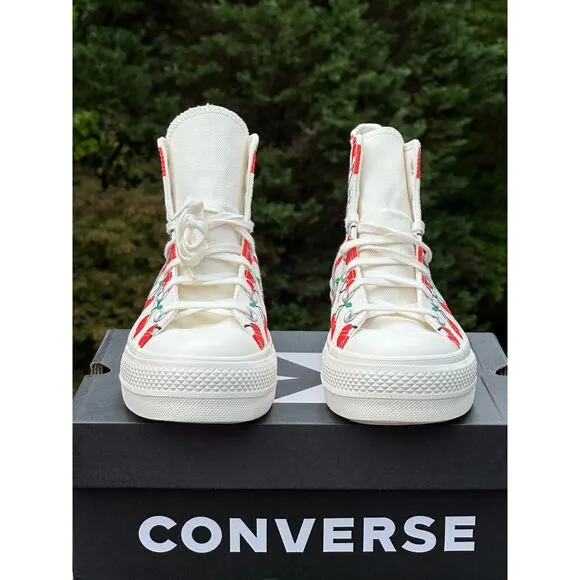 NEW Converse CTAS Canvas Cherry Platform High Casual Sneaker - Sizes 6, 7, 10