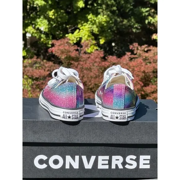 NEW Converse Girls Chuck Taylor All Star Glitter Ox Casual Sneaker - Youth 2Y
