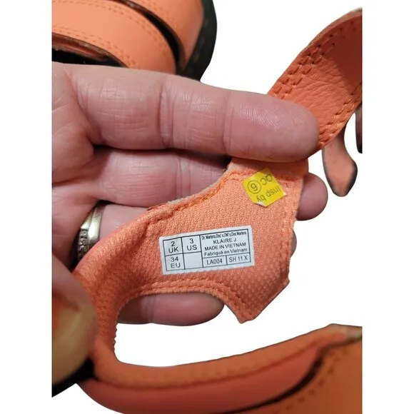 NEW! Doc Martens Klaire Youth Sandals Coral/Salmon Sandals Size 3