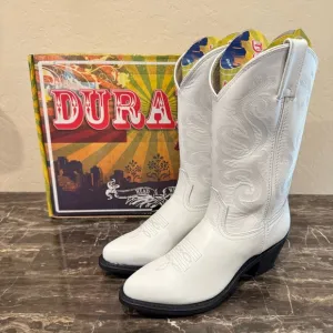 NEW Durango White Leather Cowboy Boots