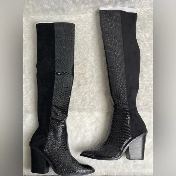 New DV Dolce Vita Jethro Over-The-Knee Boots In Black Size 8.5