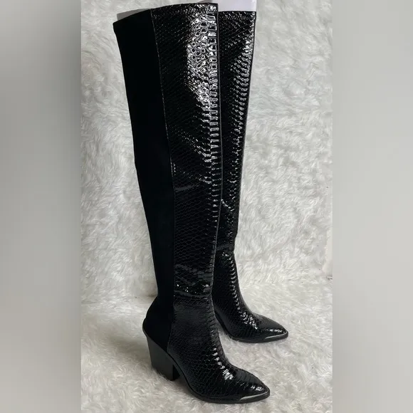 New DV Dolce Vita Jethro Over-The-Knee Boots In Black Size 8.5